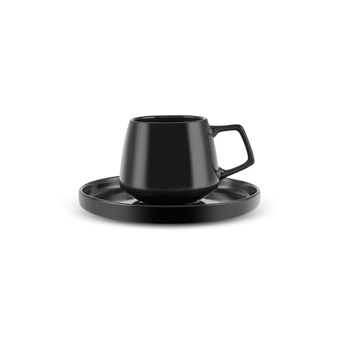 Karaca Streamline Saturn 4-teiliges 2-Personen-Kaffeetassen-Set, Mattschwarz
