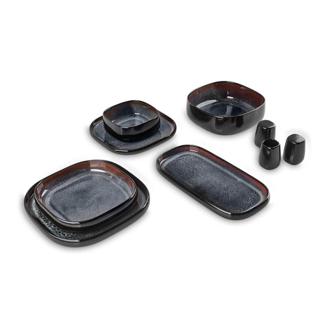 Karaca Earth Collection Galactic Shiny Black 55 Parça 12 Kişilik Yemek Takımı