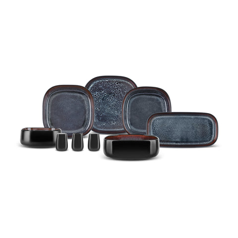 Karaca Earth Collection Galactic Shiny Black 55 Parça 12 Kişilik Yemek Takımı