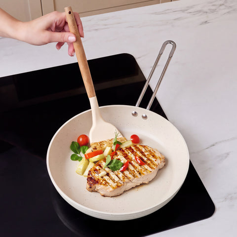 Karaca Granite Whitestone 7-Piece Non-Stick Induction Cookware Set, White