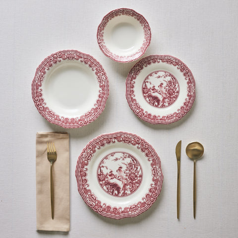 Karaca Bone China Rosie 24-Piece Dinner Set for 6 People, Multi