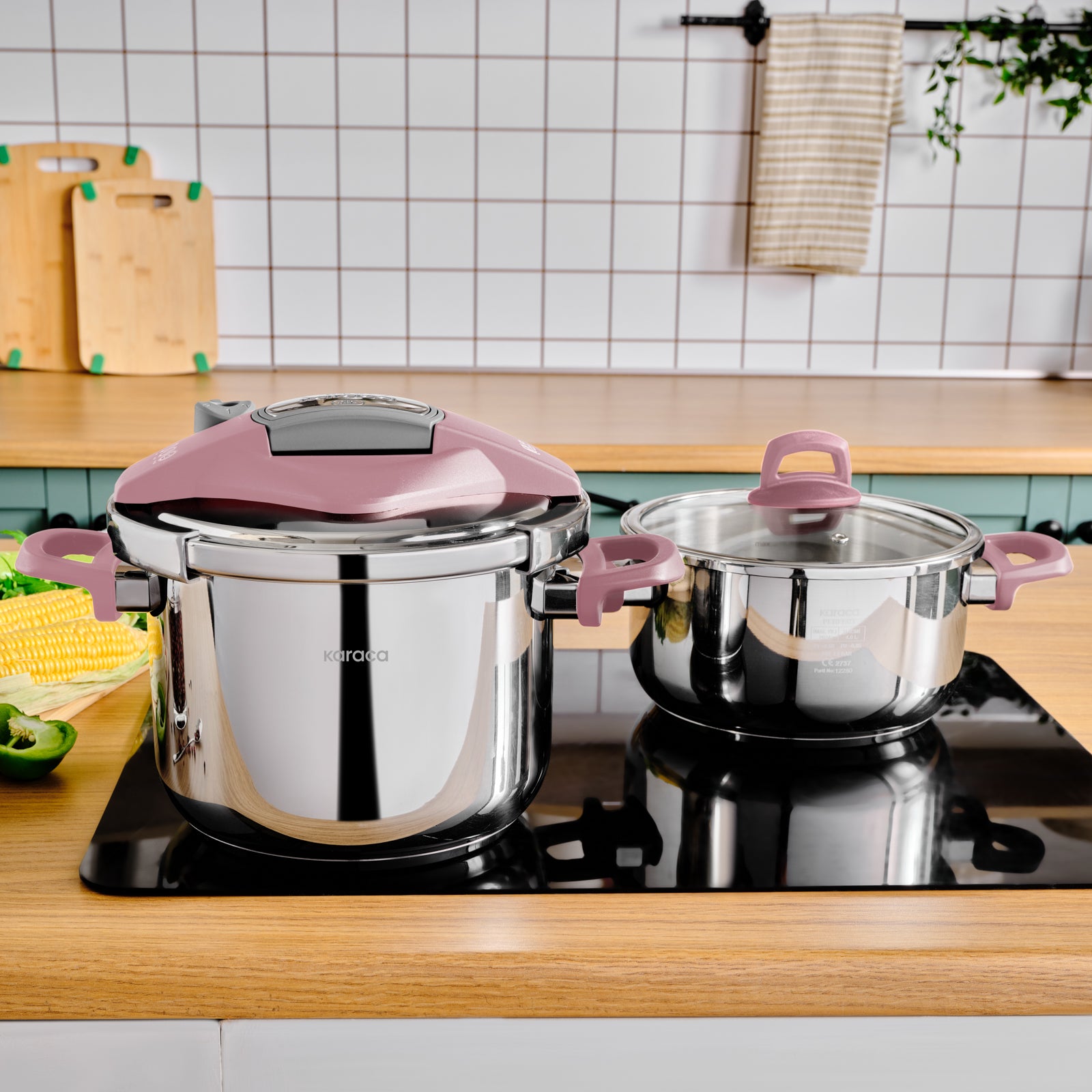 Perfect Pink 4+6 Liter Pressure Cooker Set with Safety Lock – Karaca