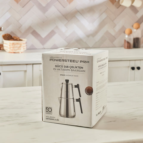 Karaca PowerSteel Pro 316+ Space Çelik Çaydanlık Takımı Medium