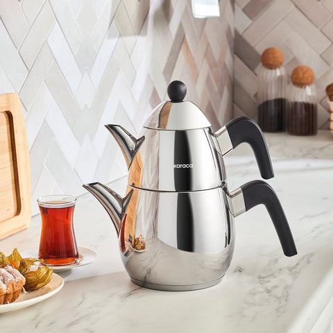 Karaca PowerSteel Pro 316+ Tokyo Double Teapot Set Medium