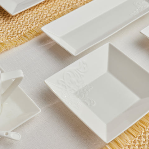 Karaca Trend Emboss Quadrat Frühstücksset und Servierschalen, 32 Teilig