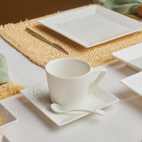 Karaca Trend Emboss Quadrat Frühstücksset und Servierschalen, 32 Teilig