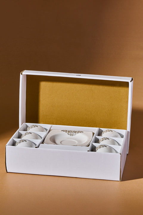 Karaca Nazende 12 teiliges Mochatassen-Espressotassen aus Porzellan für 6 Personen