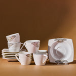 Karaca Nazende 12 teiliges Mochatassen-Espressotassen aus Porzellan für 6 Personen