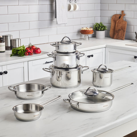 Karaca Ada, 12-Teiliges Stahl Topfset