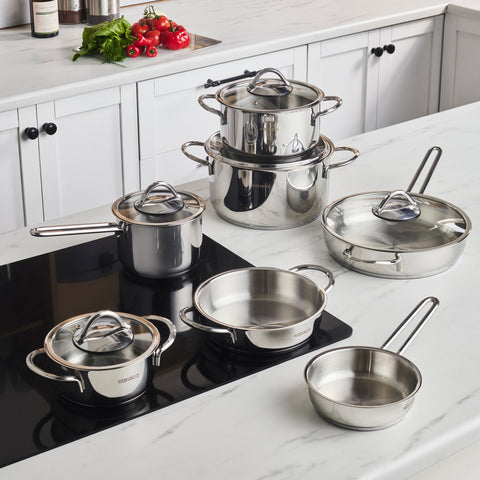 Karaca Ada, 12-Teiliges Stahl Topfset