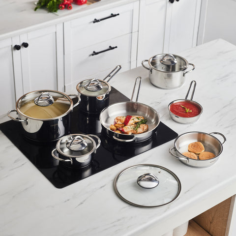 Karaca Ada, 12-Teiliges Stahl Topfset