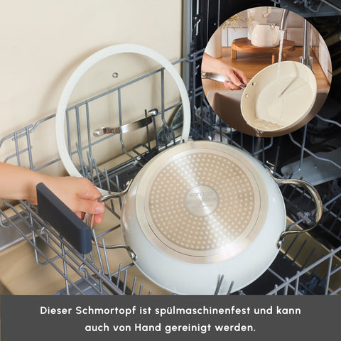 Karaca Swiss Crystal Almond Cream Stielkasserolle 20 cm