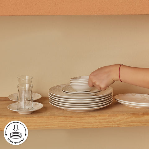 Karaca Artiste Bone China 6 Kişilik 20 Parça Yemek Takımı, Beyaz