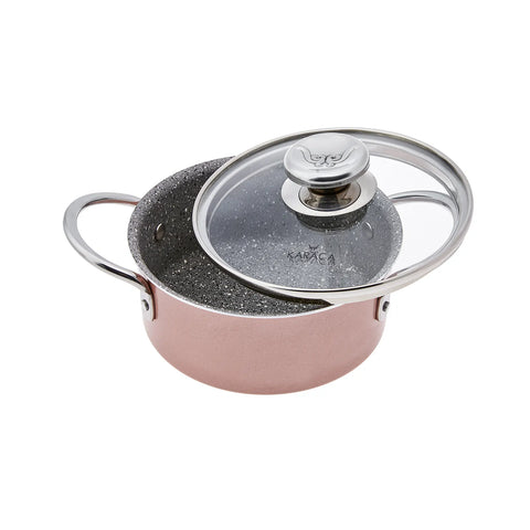 Karaca Biogranit 6-teiliges Midi-Kochtopfset Rose