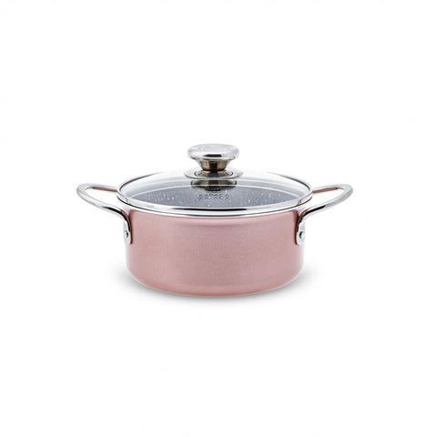 Karaca Biogranit 6-teiliges Midi-Kochtopfset Rose
