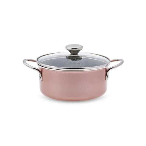 Karaca Biogranit 6-teiliges Midi-Kochtopfset Rose
