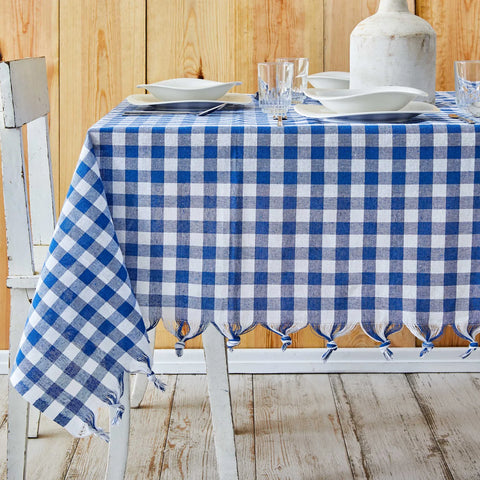 Sarah Anderson Quadratische Blaue Picknick-Tischdecke 140x140 cm – Karaca