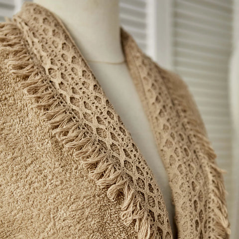 Karaca Home Romy Lacy 6 Stück Beige-Offweiß Familie Bademantel Set