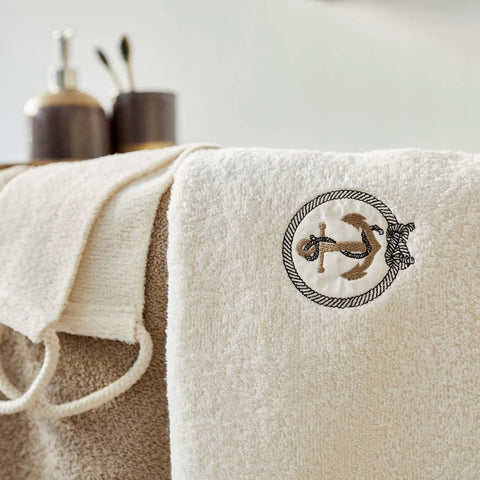 Karaca Home Romy Lacy 6 Stück Beige-Offweiß Familie Bademantel Set