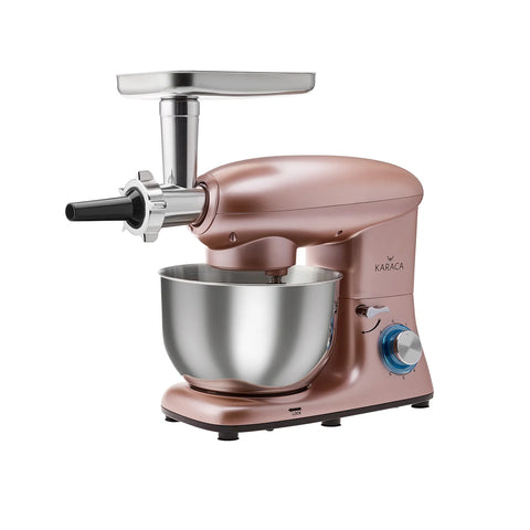 Karaca Multichef Küchenmaschine mit Fleischwolf 1400W in Rosegold