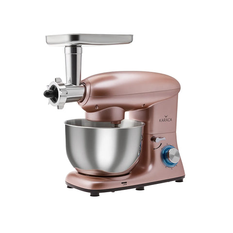 Karaca Multichef Küchenmaschine mit Fleischwolf 1400W in Rosegold
