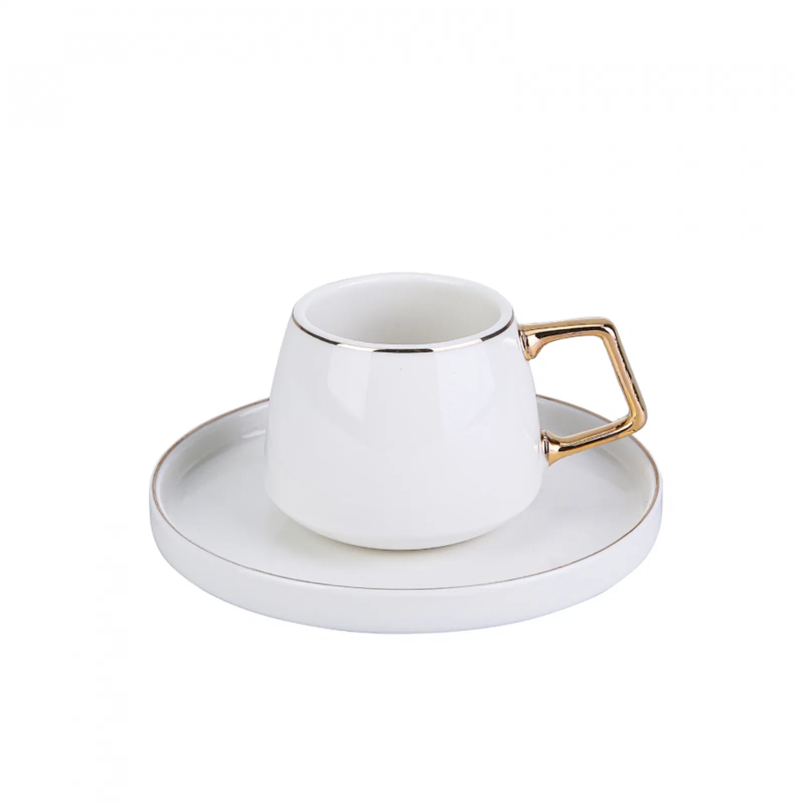 Türkische Kaffeetassen Set, 12-teilig Von Karaca - Porzellan Mit Gold-Details, 6 Tassen & Untertassen, Weiß-Gold