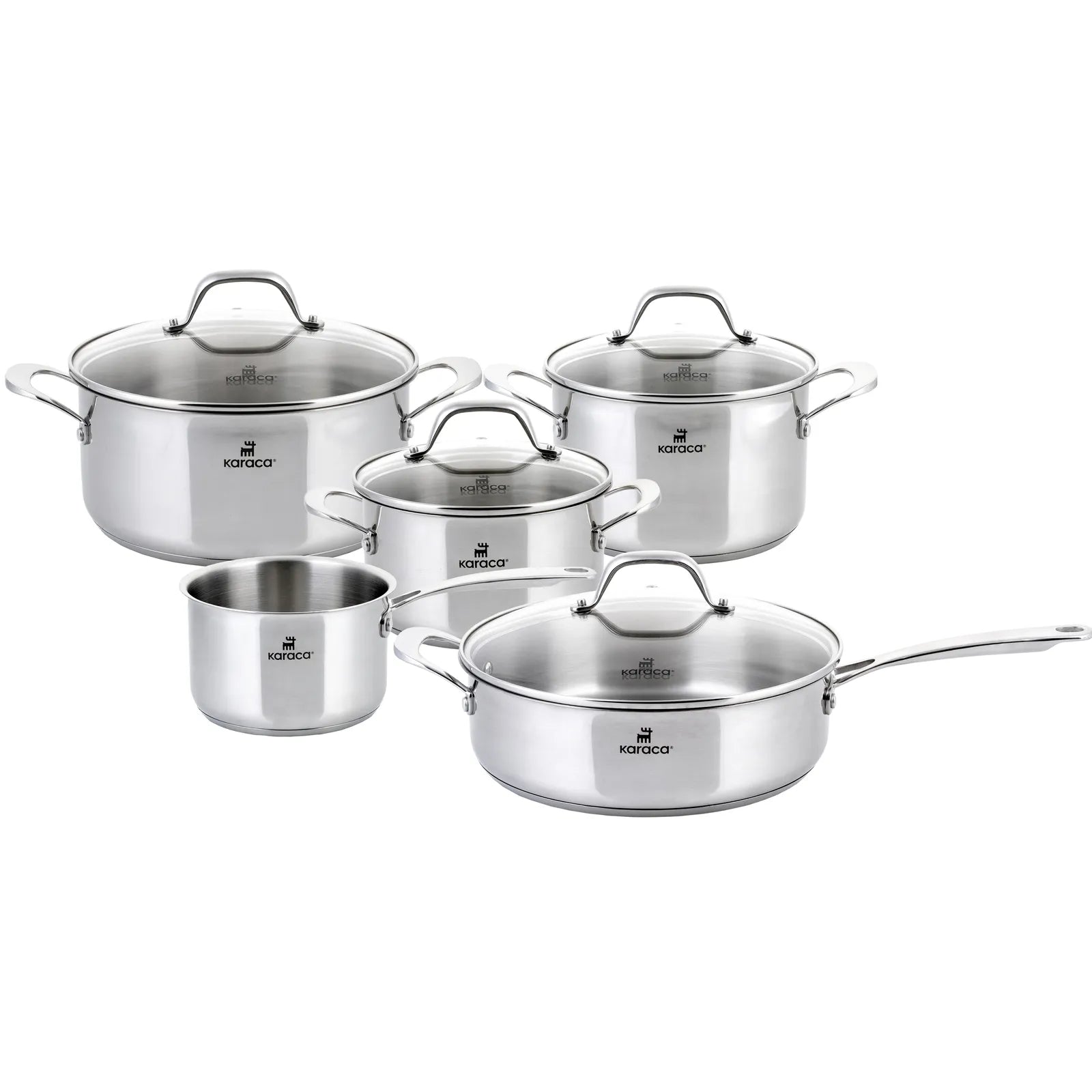 Karaca Stainless Steel Cookware Set 9 Piece