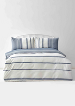 Karaca Home Dobby Woven 100% Cotton Duvet Cover Set, Double, White Indigo