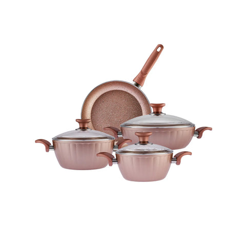 Karaca Dream Bio Granit 7-teiliges Kochtopf-Set Rose 