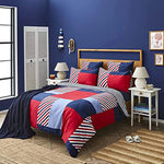 Nautica Home Morris 100% Cotton Duvet Cover Set, 200 × 200 cm, Navy Blue Multi