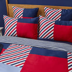 Nautica Home Morris 100% Cotton Duvet Cover Set, 155 × 220 cm, Navy Blue Multi