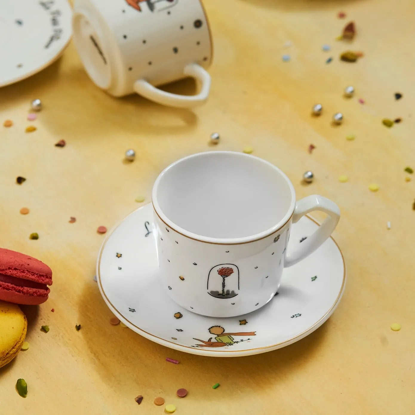 Türkische Kaffeetassen Set, 12-teilig Von Karaca - Porzellan Mit Gold-Details, 6 Tassen & Untertassen, Weiß-Gold