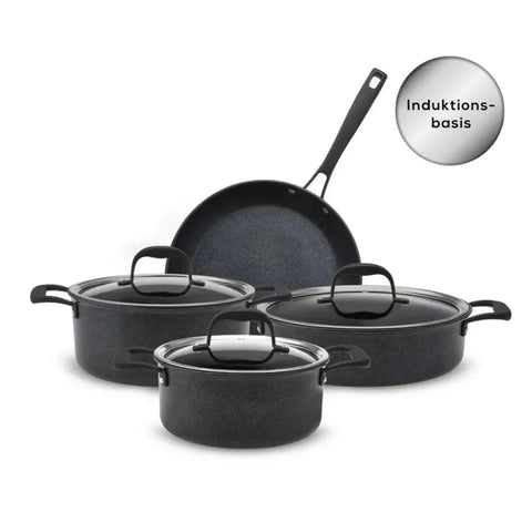 Karaca Bio Diamond Pro Black Edition 7-teiliges Kochtopfset