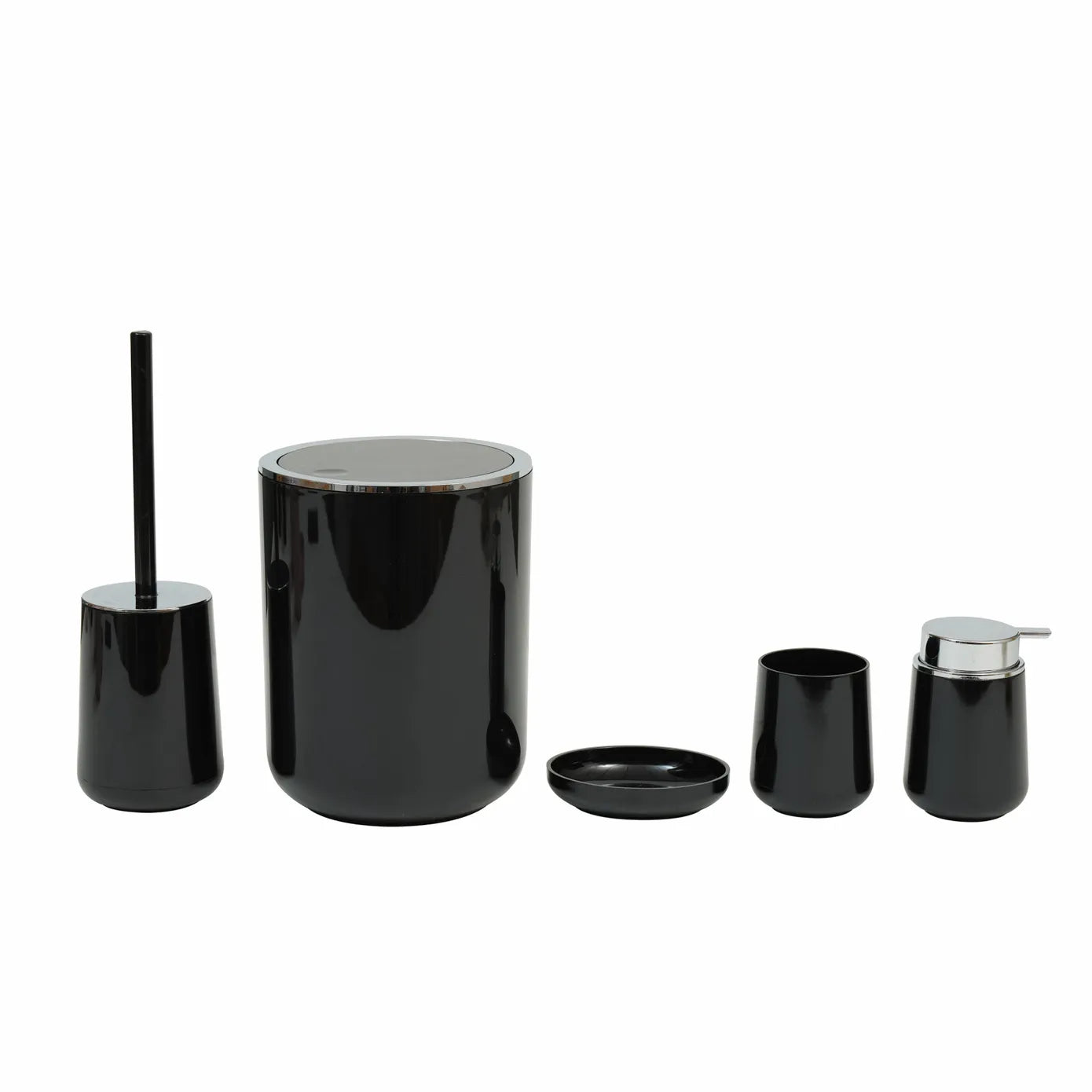 Karaca Home Pretti Badezimmer Set Schwarz 5 Teile