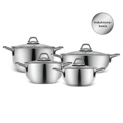 Karaca Fulya 8-teiliges Stahl-Kochgeschirr-Set