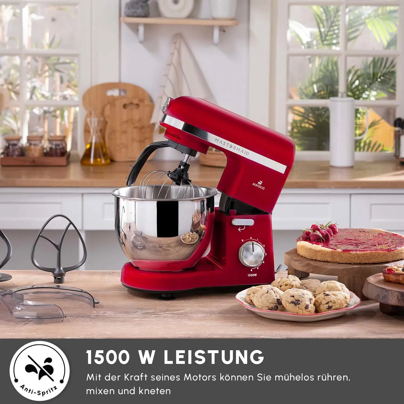 Mastermaid Chef Pro Double Arm Stand Mixer Space Gray, 5L, 1500 Mastermaid Chef Pro Double Arm Stand Mixer Space Gray, 5L, 1500