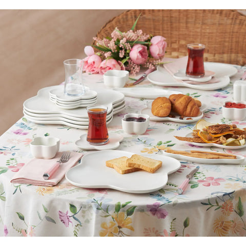 Karaca Clover Porzellan 6 Personen Frühstücksset und Servierschalen, 2