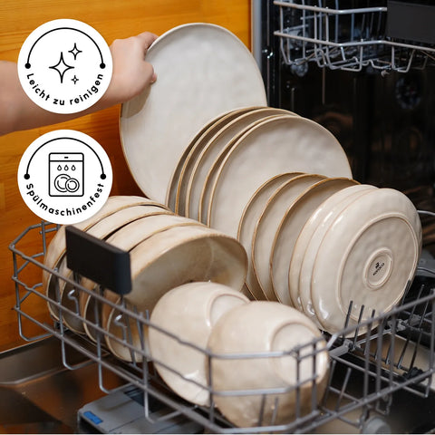 Aria Beige Dinnerware Set for 6 People from the Reactive Series – Karaca
