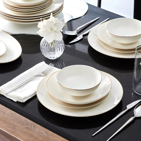 Karaca Esbelto 12 Person Dinnerware Set, 56 Piece, New Generation Bone