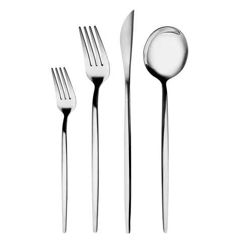 Karaca Bella Edelstahl V2 24-teiliges Besteckset für 6 Personen – Silber