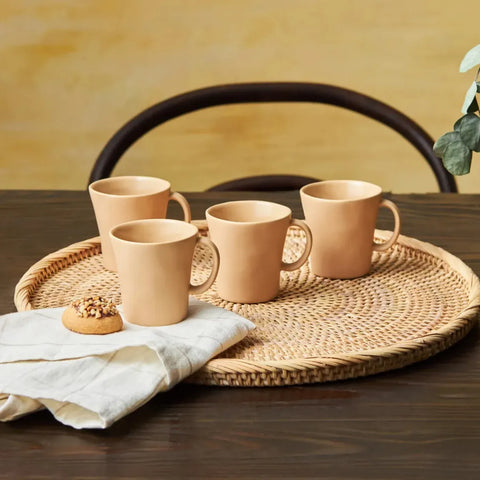 Karaca Pisa Stoneware Espresso Türkische Kaffeetasse Set für 4 Persone