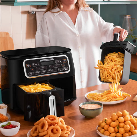 Karaca Air Cook Duo Hausmannskost XXXL 8 Liter Airfryer Black Chrome 8 Personen 2500W