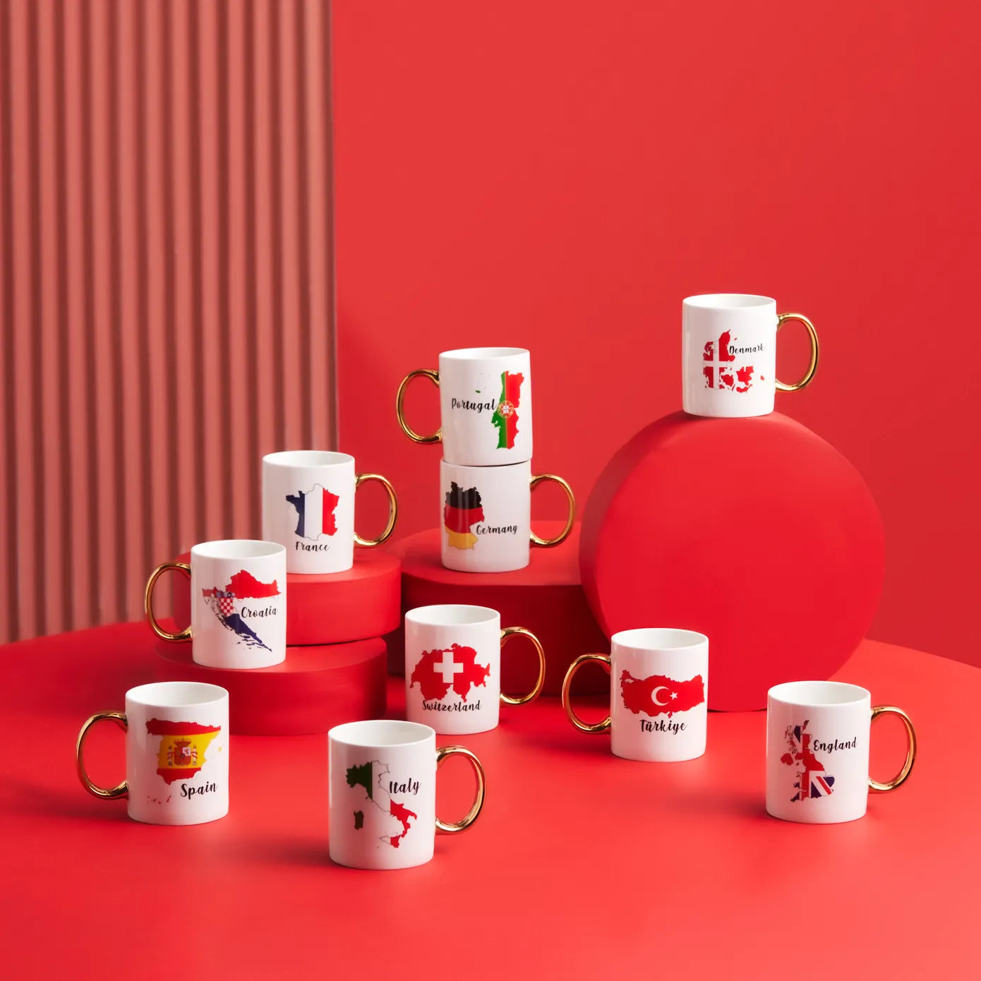 „I Love Dänemark“ Kaffeetasse Aus Keramik – Weiß, 9,5 Cm Hoch, 0,33 Liter – Gel-Druck