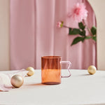 Karaca Miracle Orange Mug, Pink Zigzag Handle