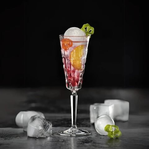 RCR Etna 6-teiliges Champagnerflöten-Set für 6 Personen, 180 ml, Transparent