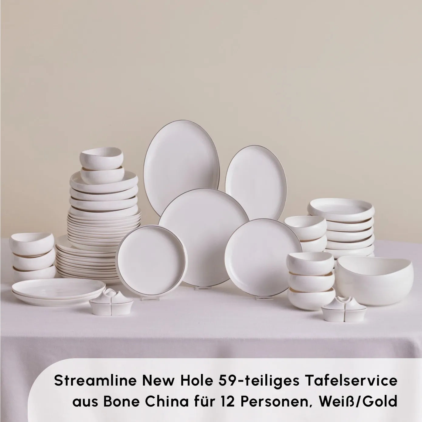 Karaca Geschirr-Set Streamline New Bone Sign Geschirrset für 12 Karaca Geschirr-Set Streamline New Bone Sign Geschirrset für 12