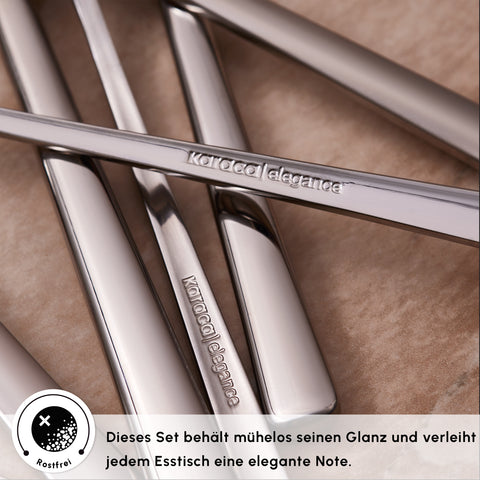 Karaca Serena 84-teilige Edelstahlbesteckset für 12 Personen, Silber