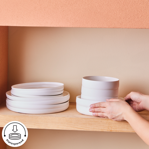 Karaca Earth Collection Matte Glaze 55-Piece 12-Person Dinner Set