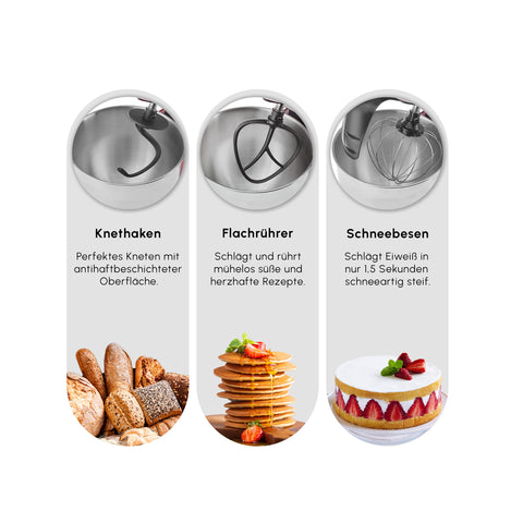 Karaca Mastermaid Chef Ultra D2000W Küchenmaschine mit Digitaldisplay Galaxy Grey 7L