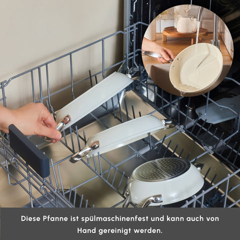 Karaca Swiss Crystal Almond Cream Saplı Düz Tava 20 cm